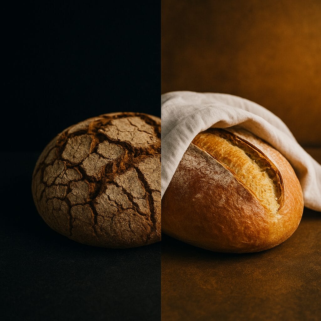 Comparison of stale bread vs fresh bread stored properly i